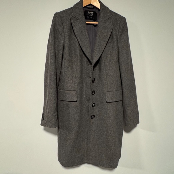 Esprit Collection Five-Button Grey Wool Coat - Picture 1 of 7